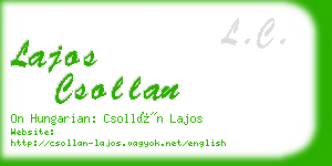 lajos csollan business card